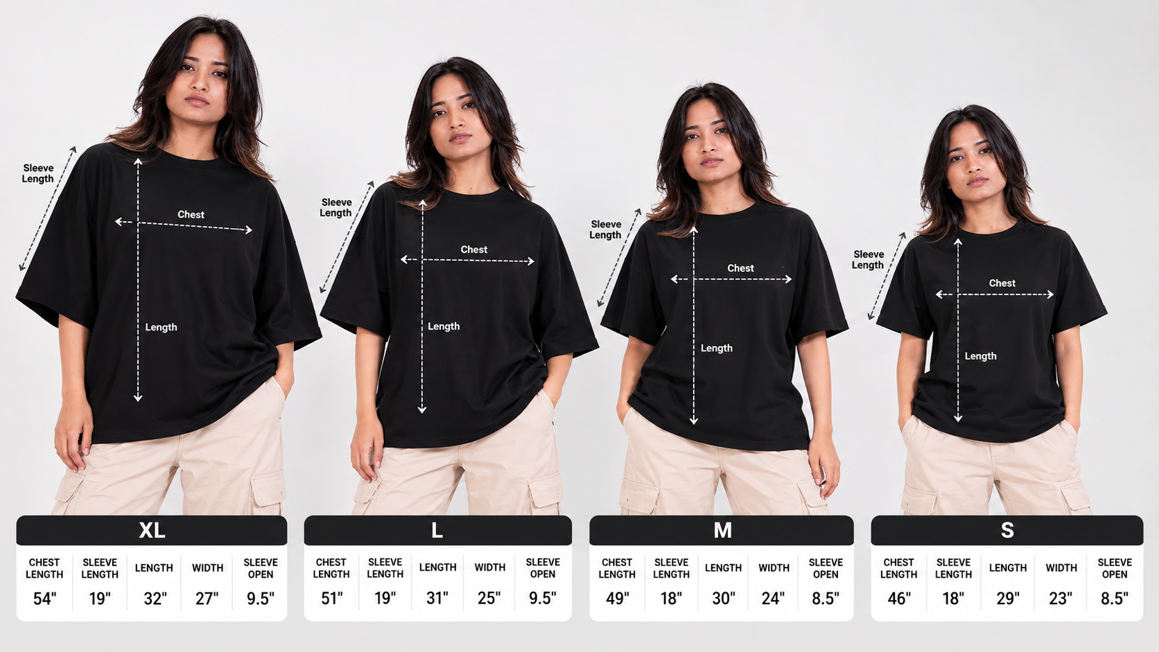 Oversized Fit Size Guide